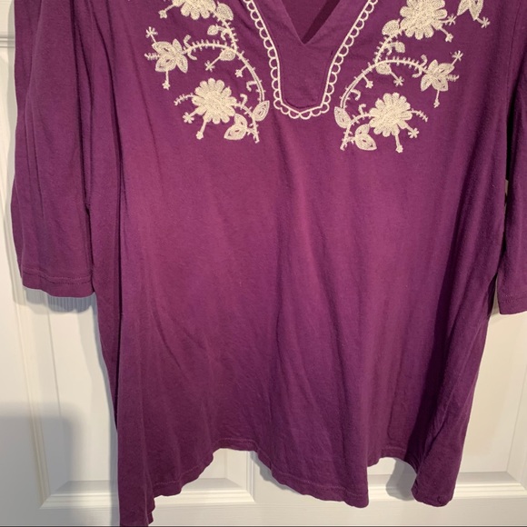 Carolyn Taylor Women Purple W/ Embroidery Top 16-18 - Picture 4 of 8